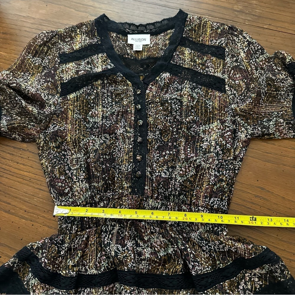 Allison New York boho iridescent abstract floral dress XS - Picture 2 of 8